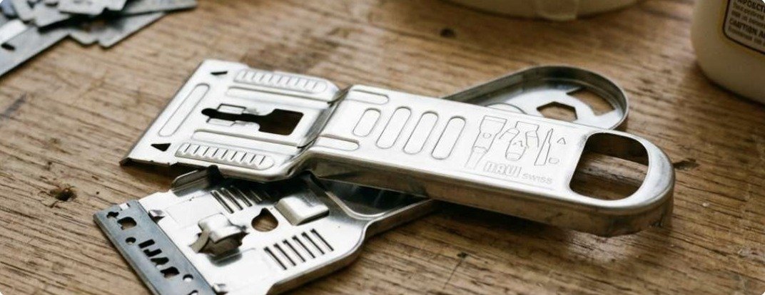 RALI hand scraper and used blades